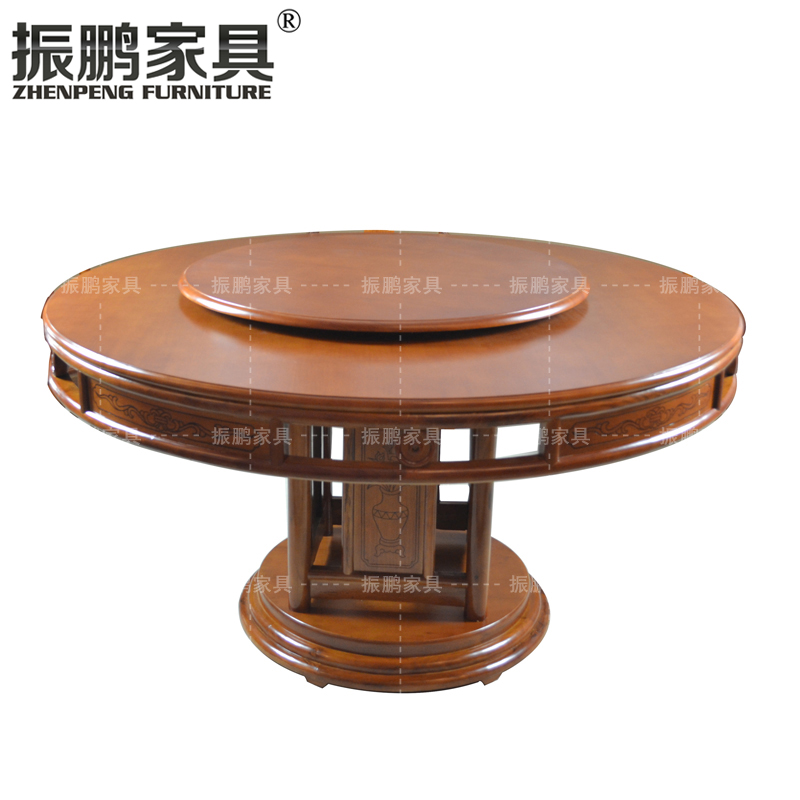 手动转盘新中式圆桌